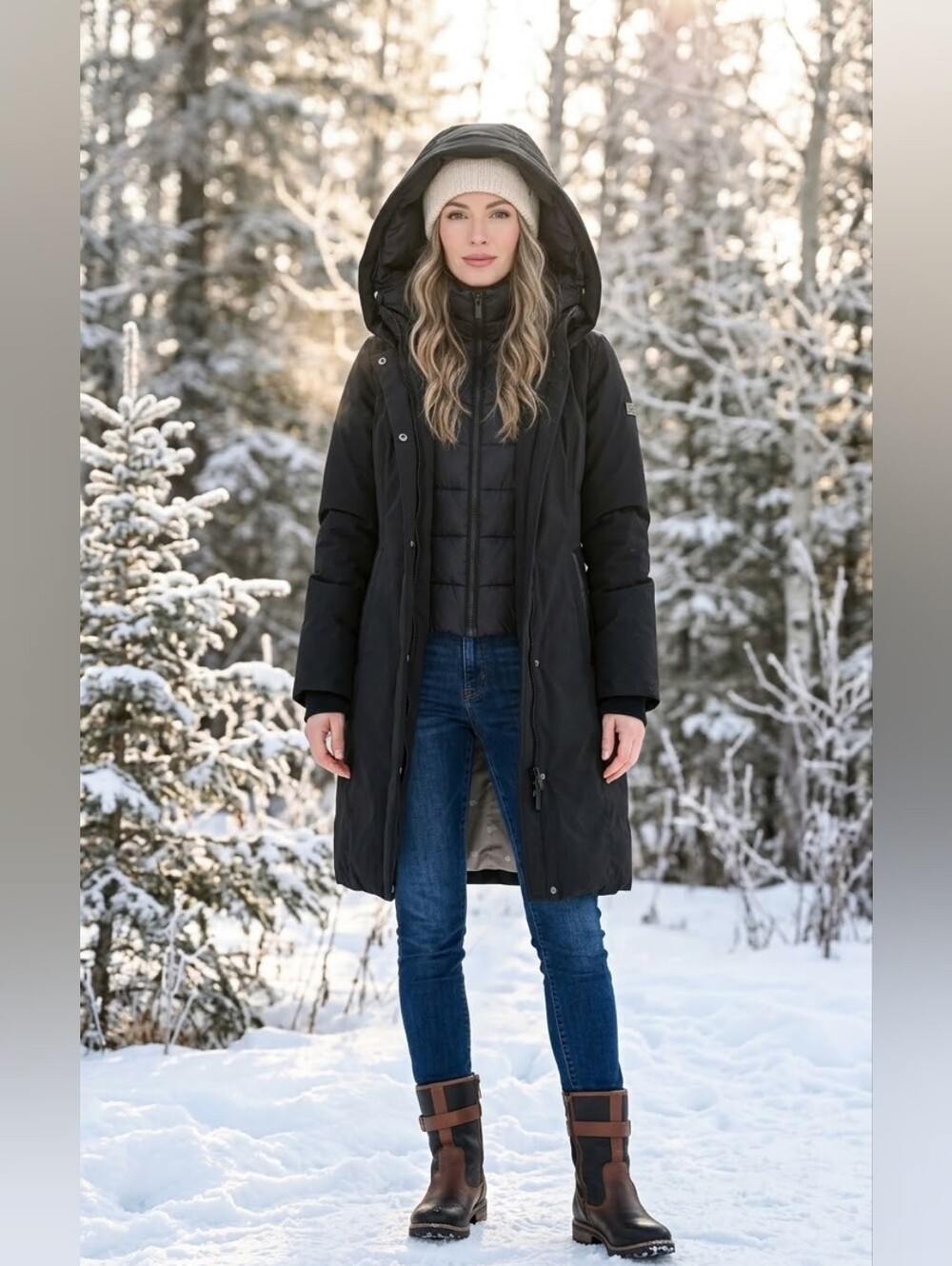 SOIA & KYO Manteau d'hiver chaud  noir -